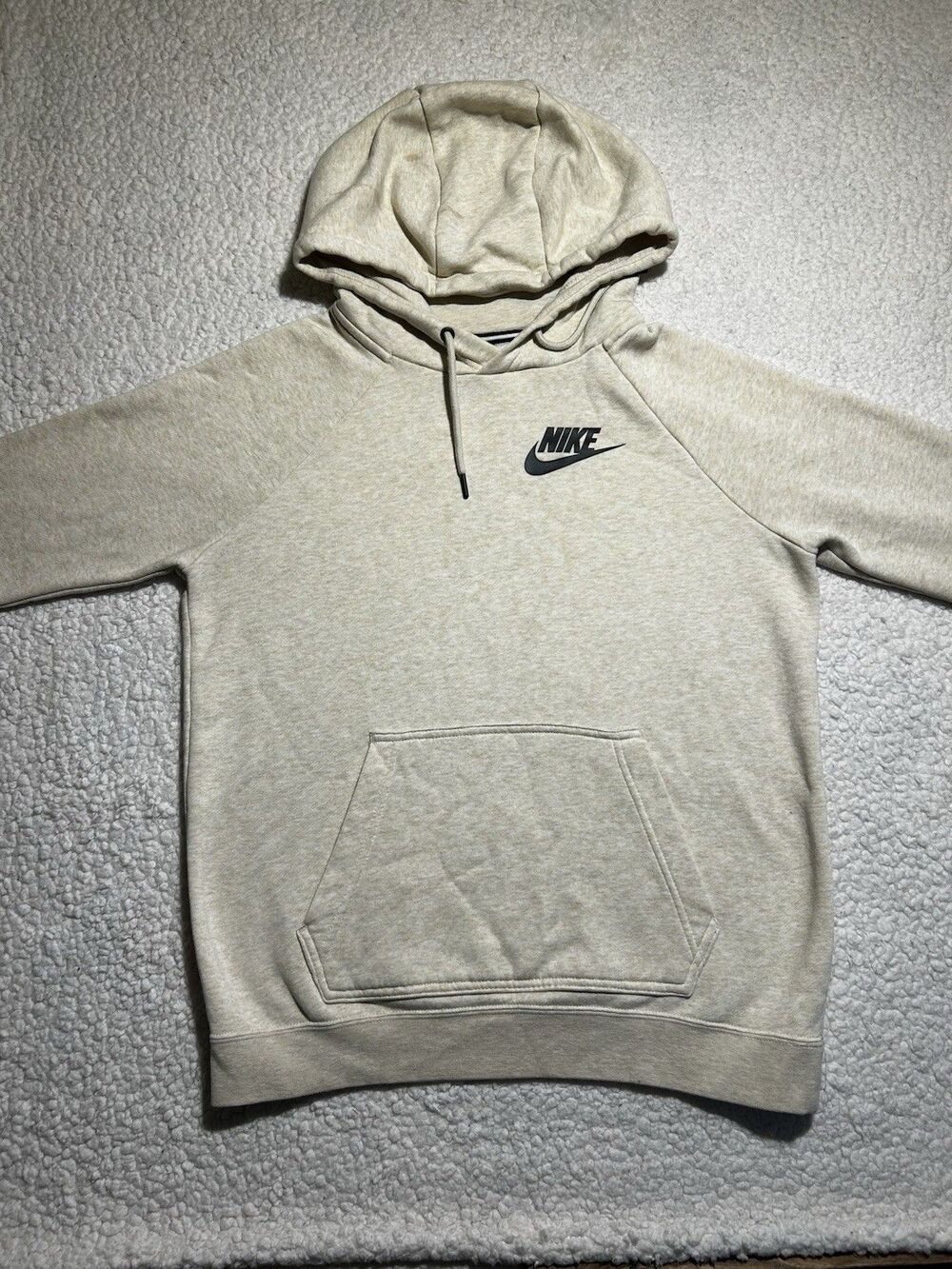 As-Is Nike Sportswear Club Fleece Hoodie Mens Small Oatmeal Cream AJ6315-258
